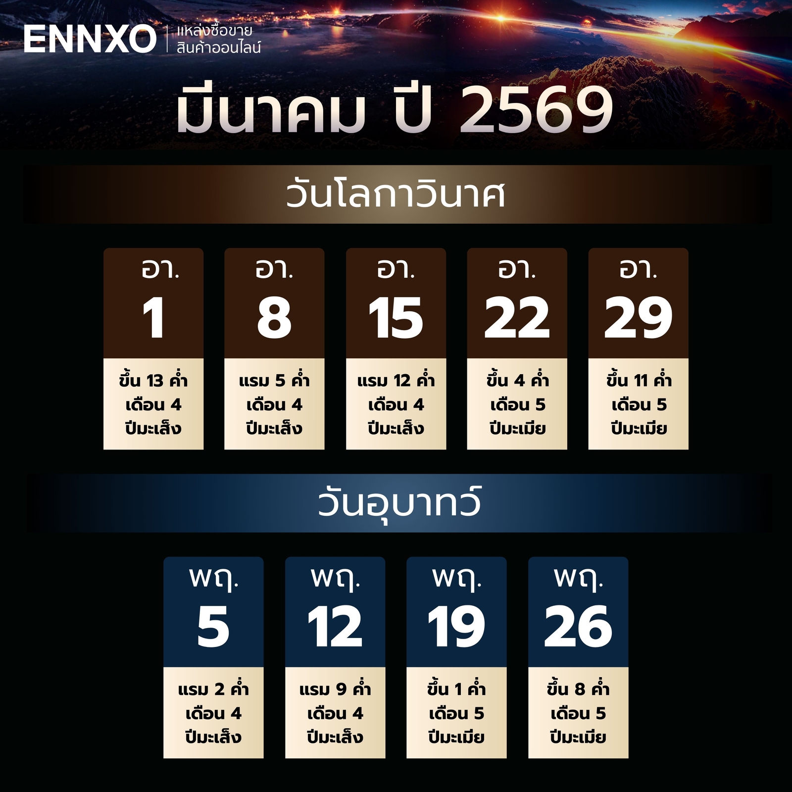 วันโลกาวินาศ-วันอุบาทว์-มีนาคม-2569