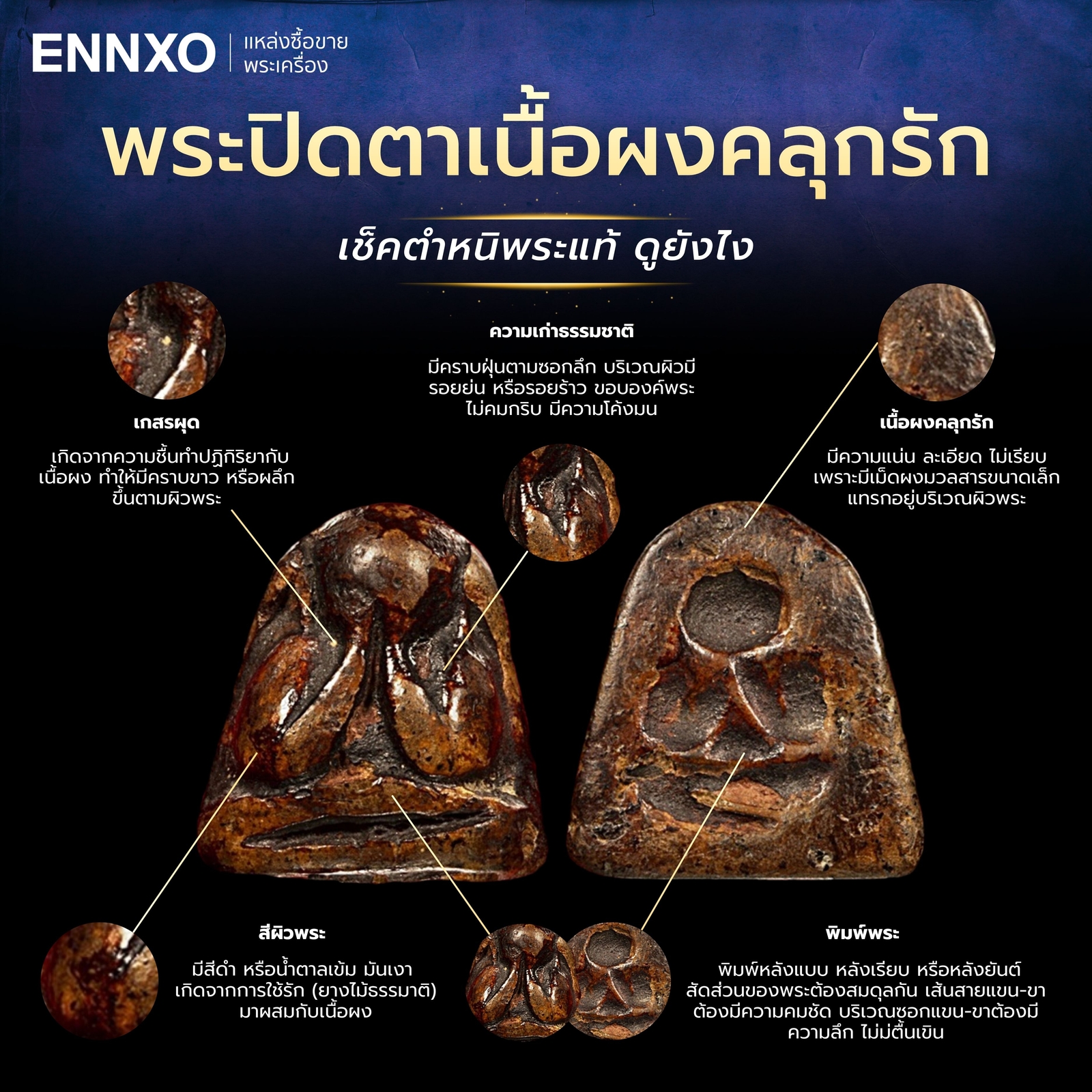 พระปิดตาเนื้อผงคลุกรักแท้ เช็คตำนิยังไง