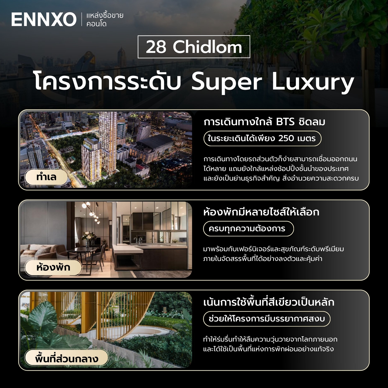 สรุปจุดเด่นของคอนโด ทเวนตี้เอท ชิดลม