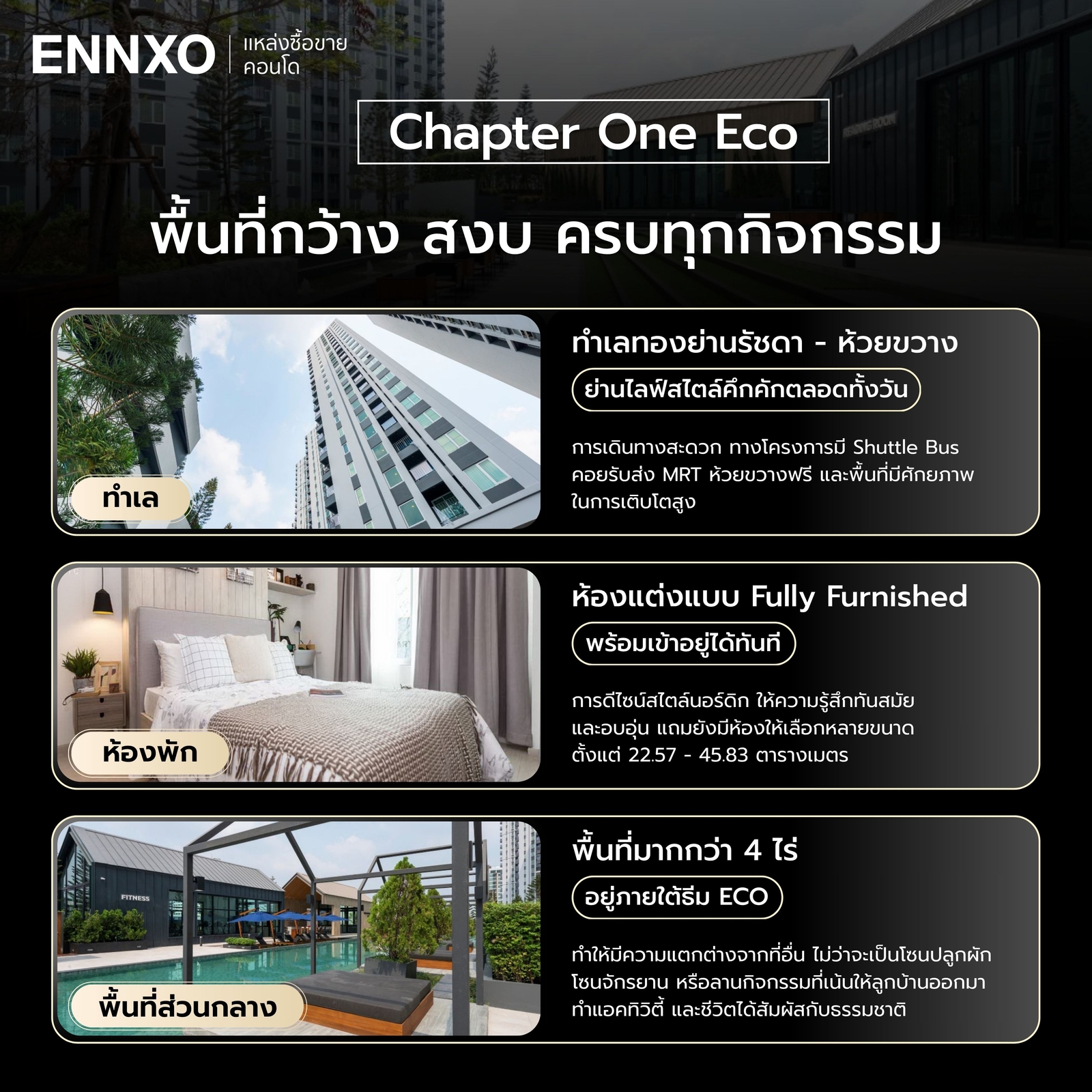สรุปรีวิว คอนโด Chapter One Eco ห้วยขวาง รัชดา