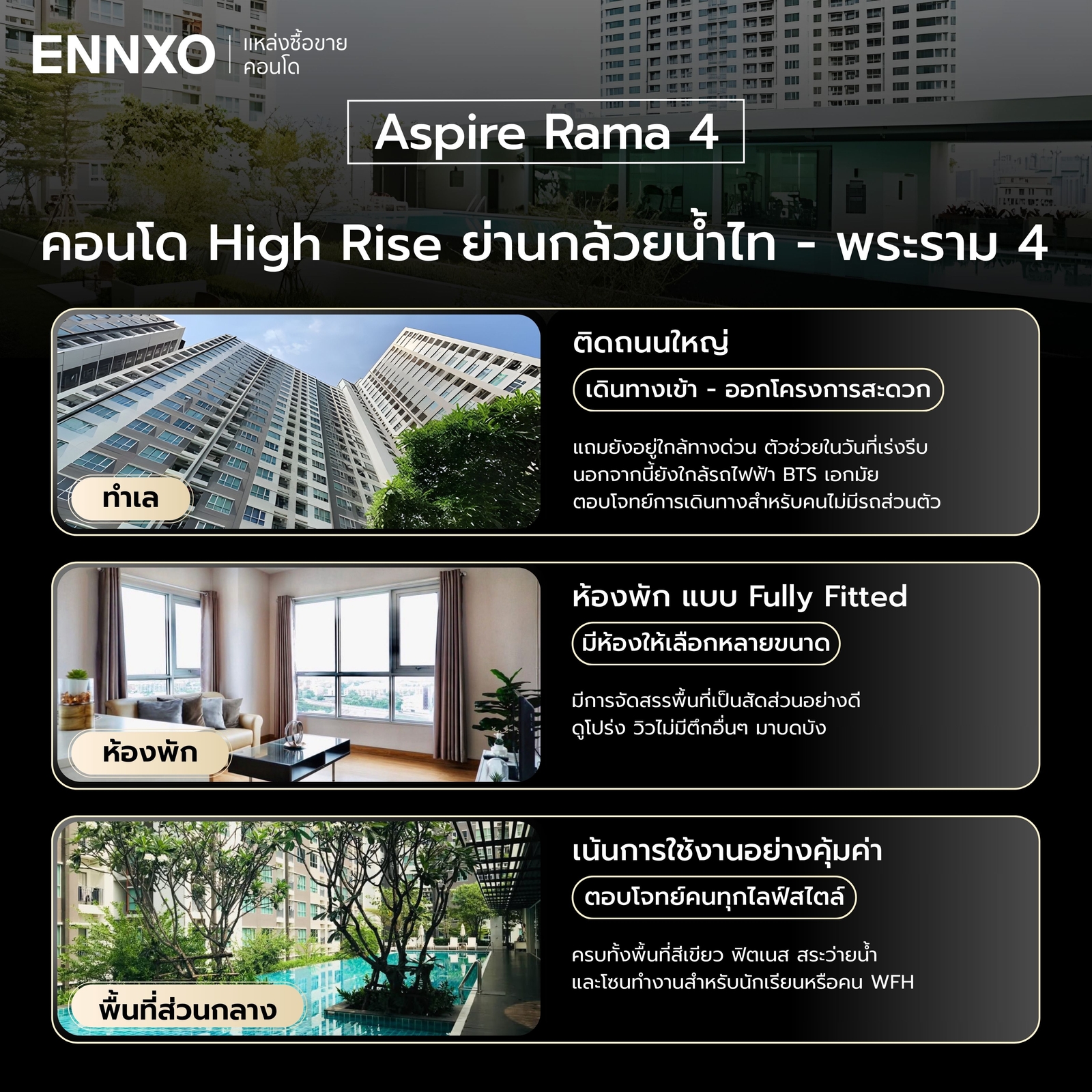 สรุปรีวิวคอนโด Aspire Rama 4