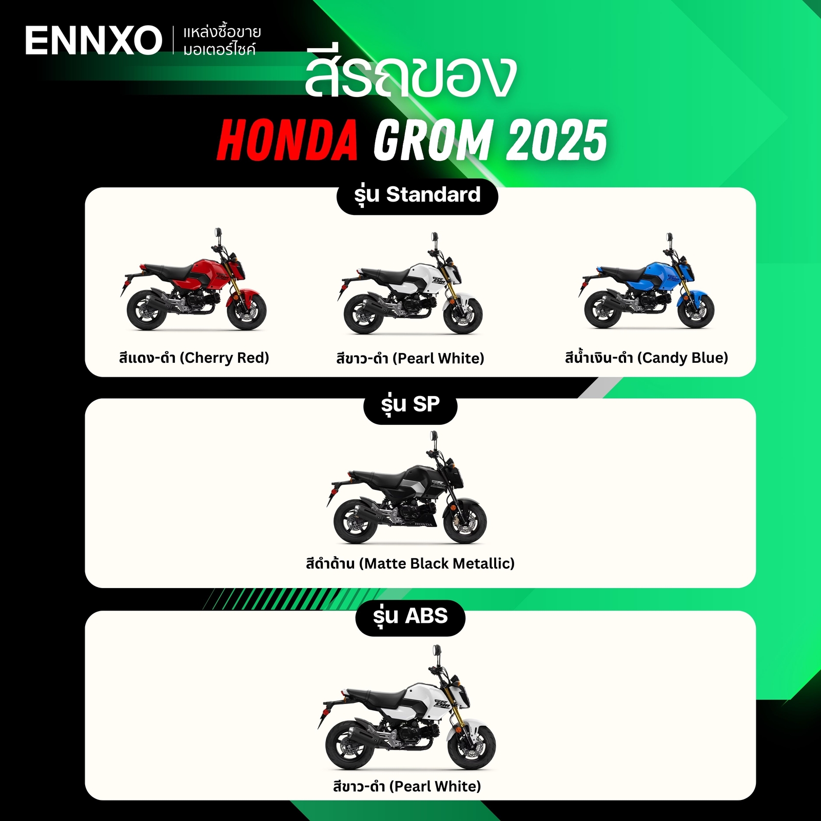 ็Honda Grom 2025 สีรถ