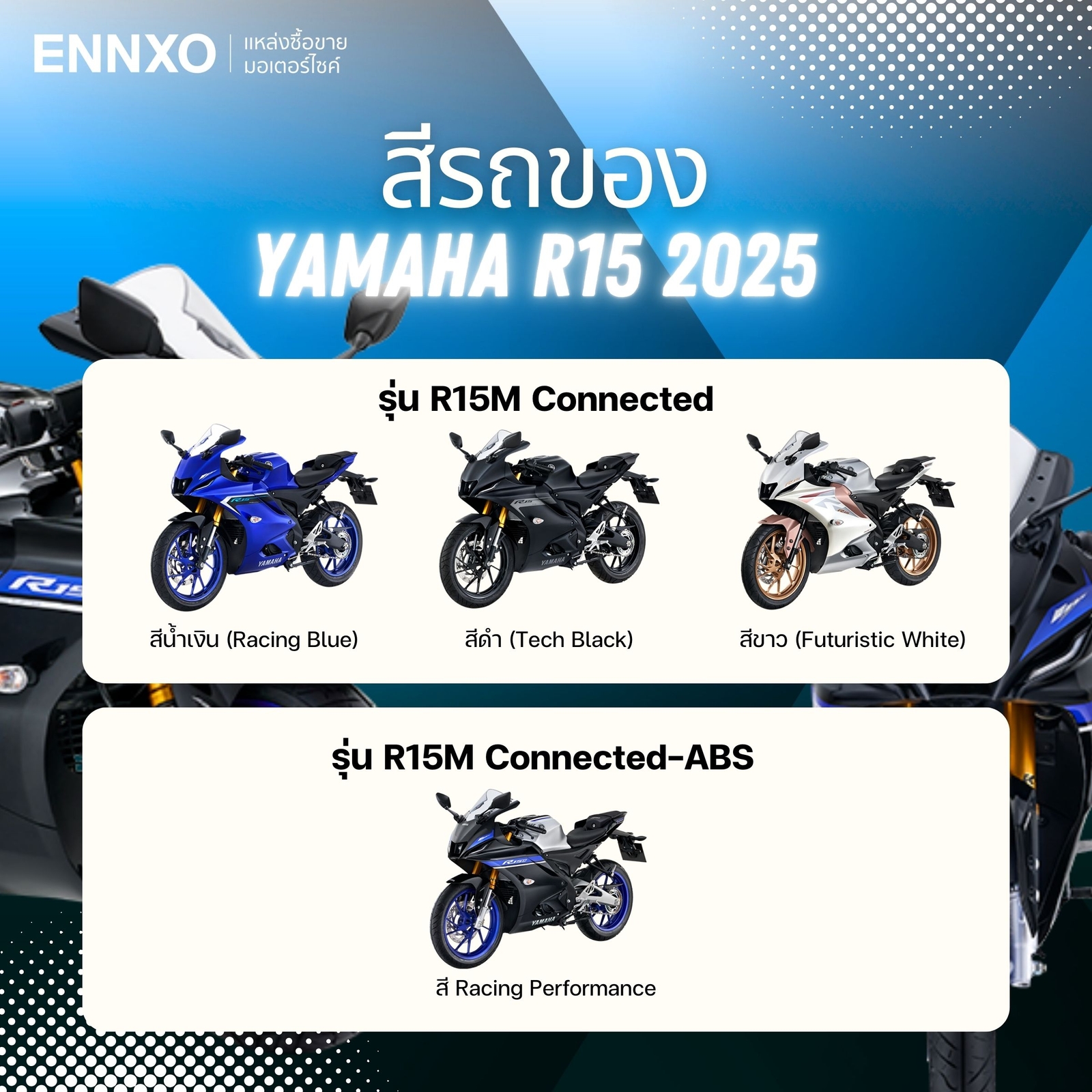 สีรถ Yamaha R15 2025 มีสีอะไรบ้าง