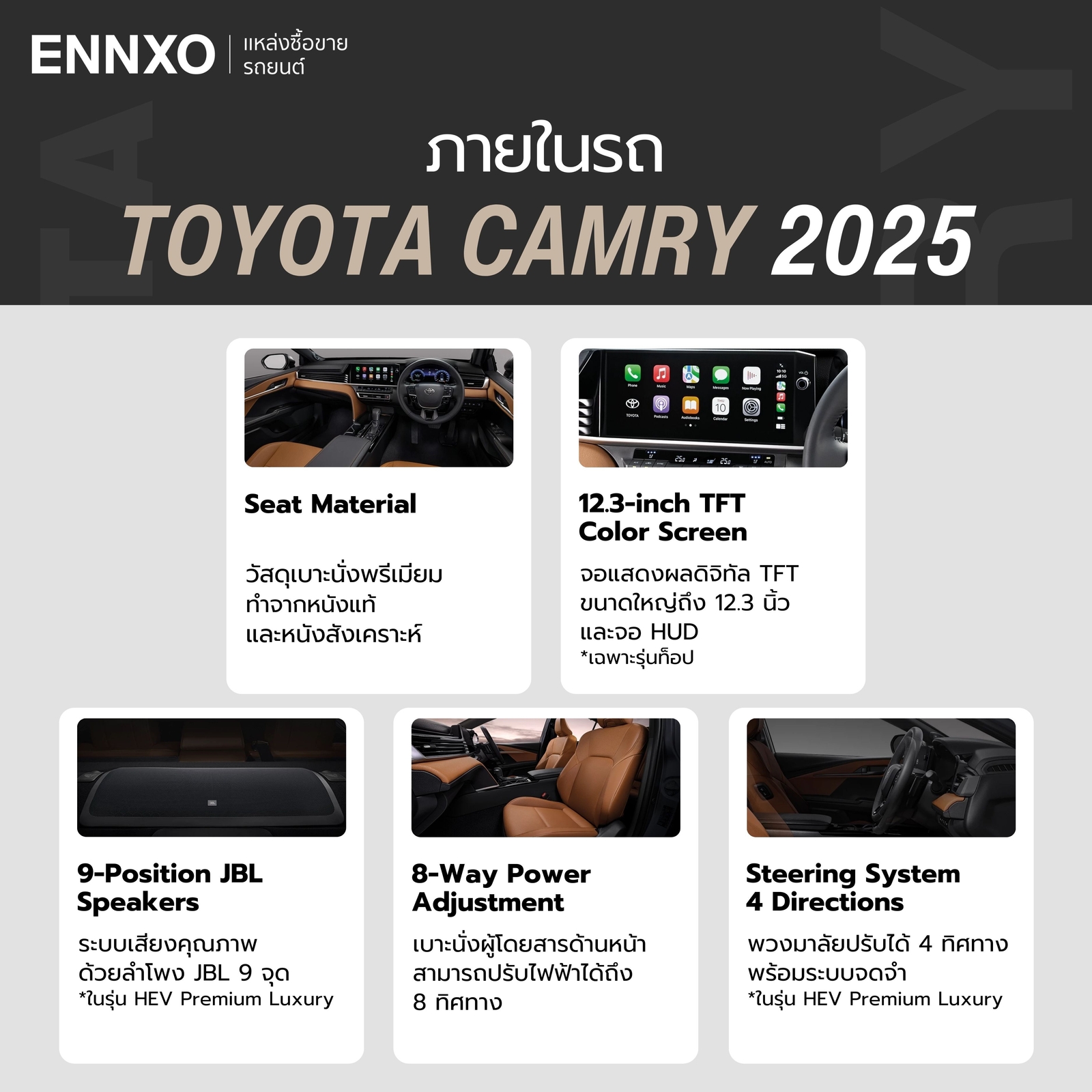 สเปค-toyota-camry-2025-ภายในรถ