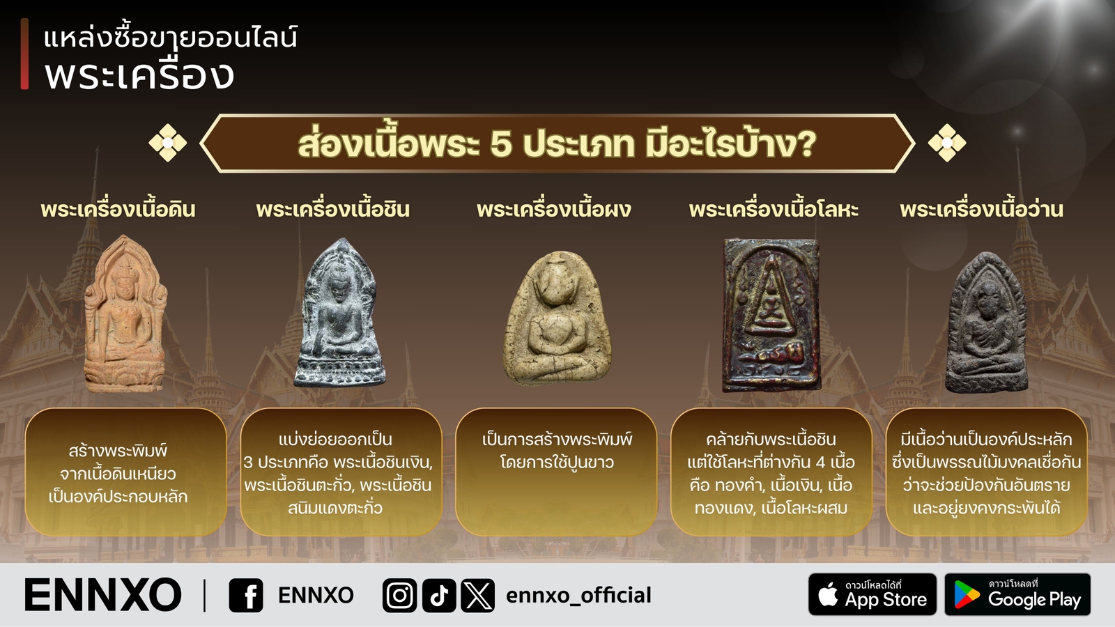 ส่องเนื้อพระเครื่อง 5 ประเภท มีอะไรบ้าง