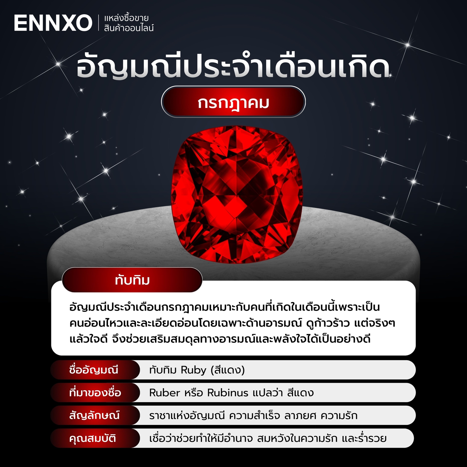 อัญมณี ประจำเดือนกรกฎาคม