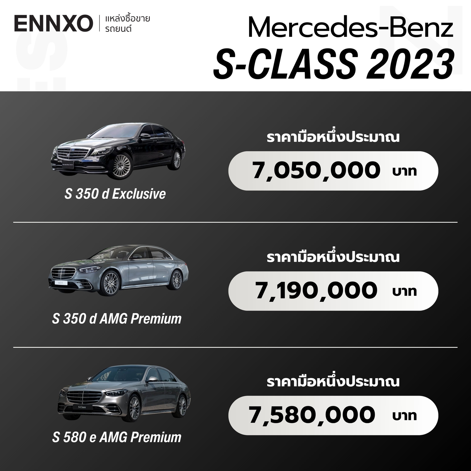 เบนซ์ S-Class 2023 ราคา