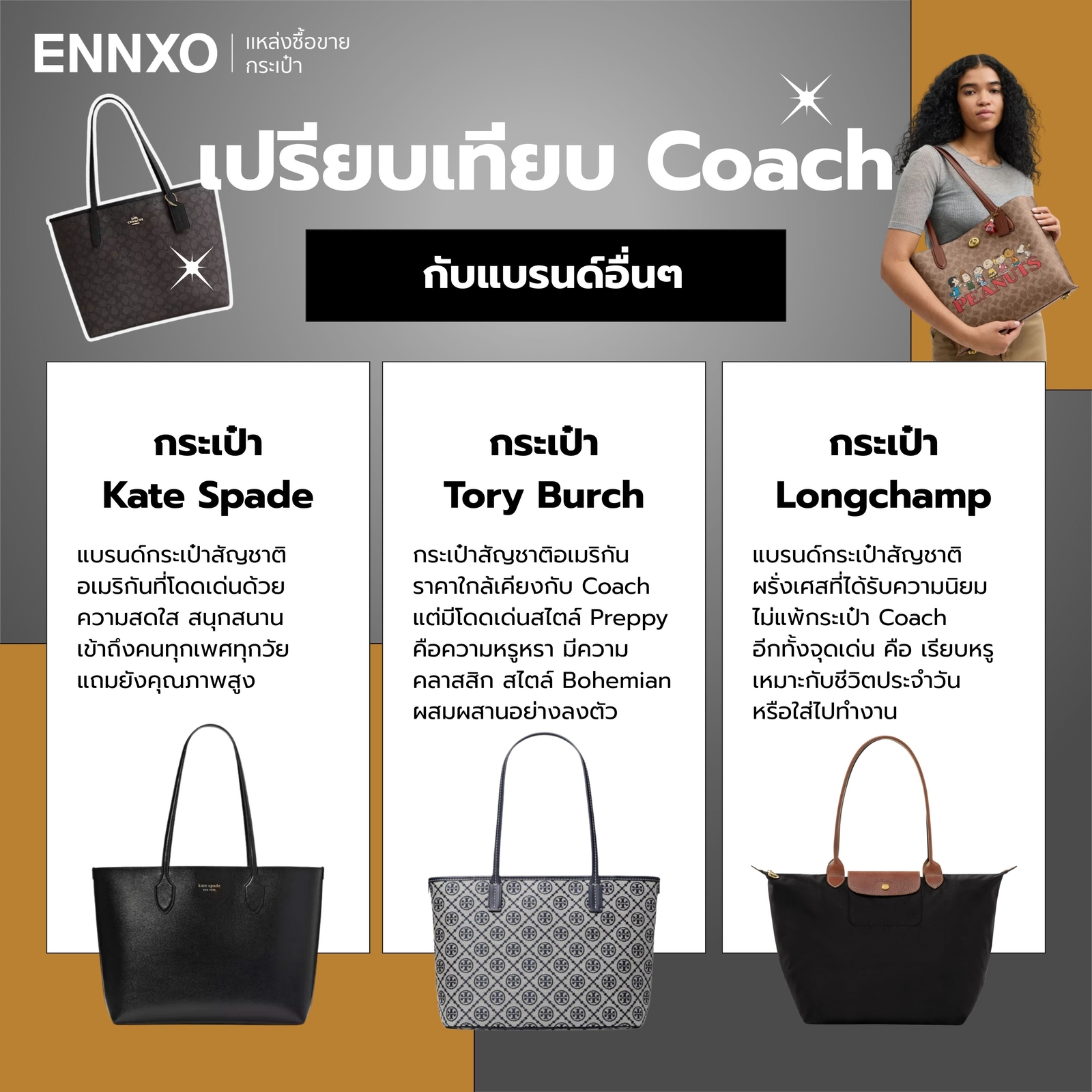 เปรียบเทียบกระเป๋า Coach กับแบรนด์อื่นๆ มีอะไรบ้าง