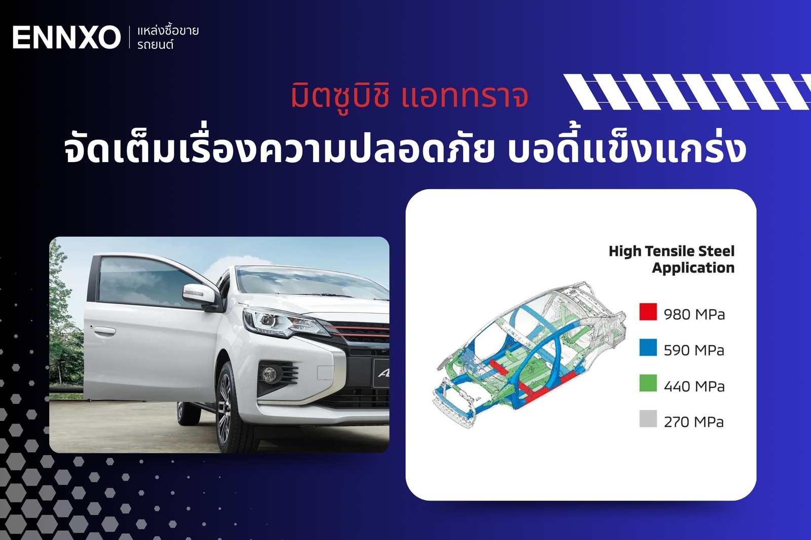 เหตุผลที่รถ Mitsubishi Attrage น่าใช้งาน - ปลอดภัย บอดี้แข็งแกร่ง