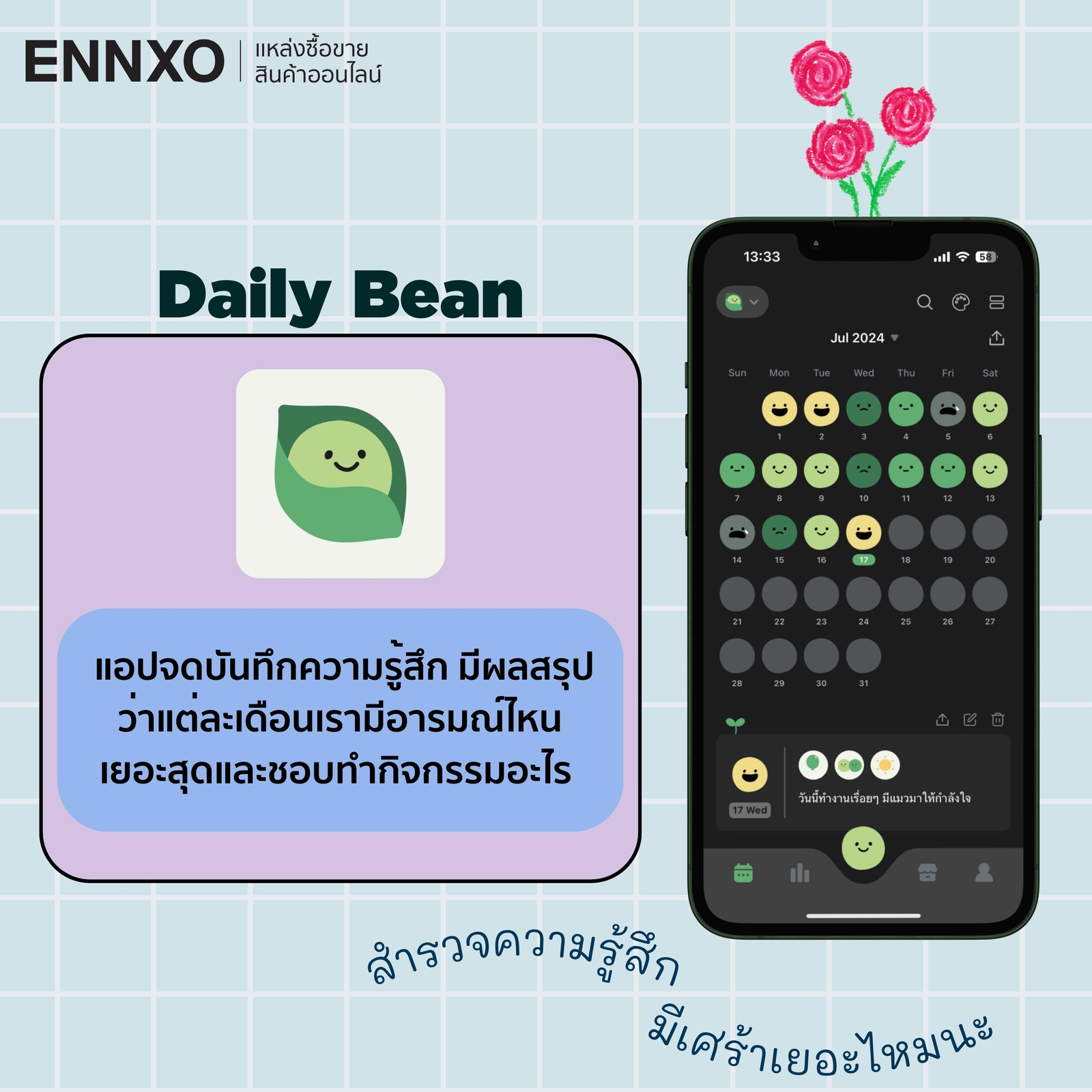 รายละเอียดการใช้งานแอป Daily Bean