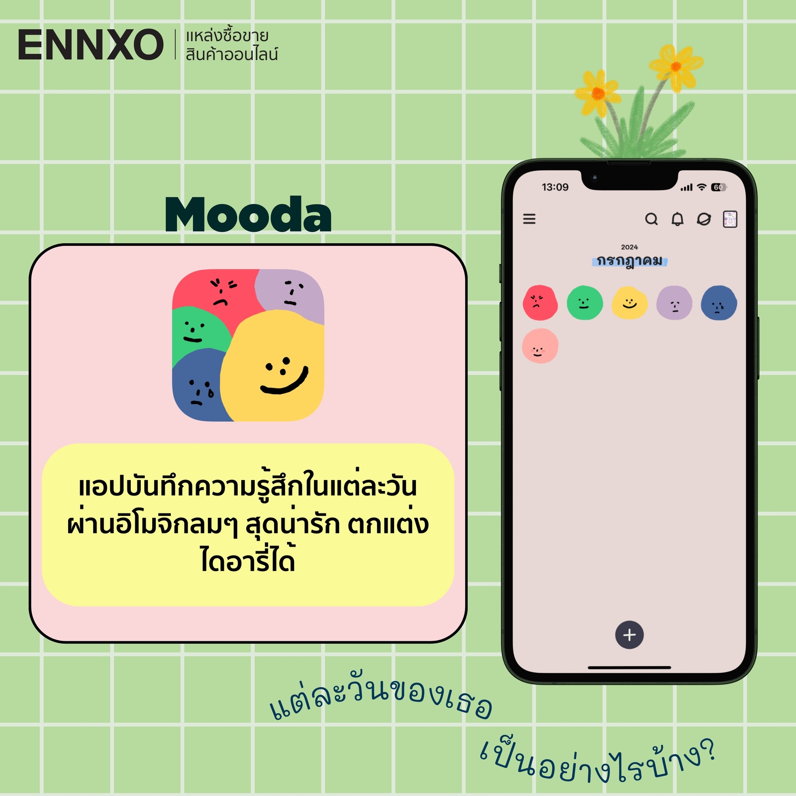 รายละเอียดการใช้งานแอป Mooda