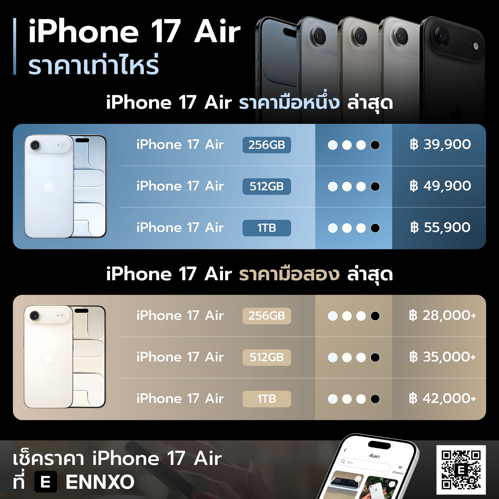 ไอโฟน 17 Air มือสอง ราคากี่บาท