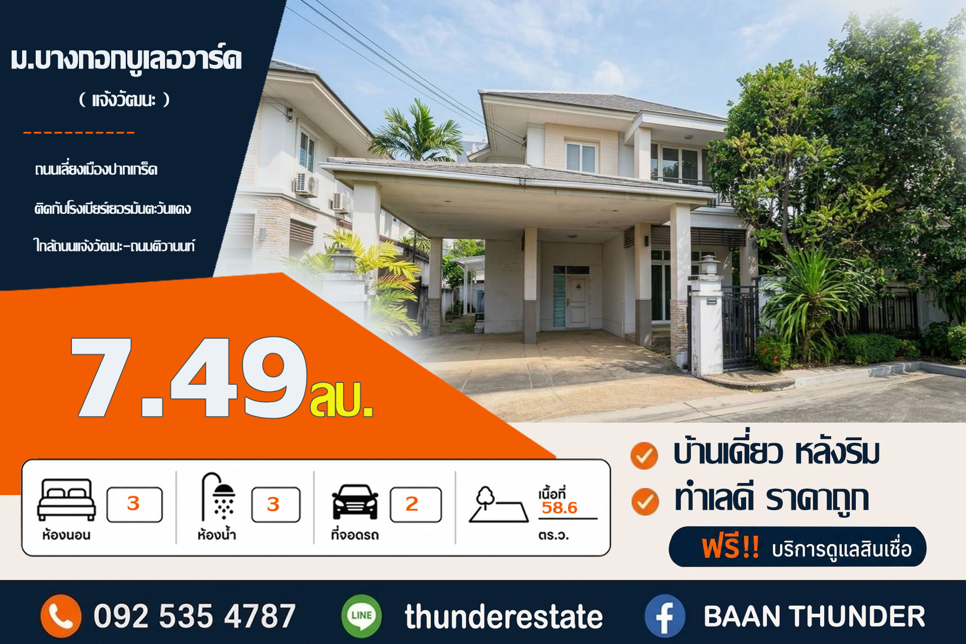 ม.บางกอกบูเลอวาร์ด - เเจ้งวัฒนะ (ติดกับโรงเบียร์เยอรมัน) ถ.เลี่ยงเมืองปากเกร็ด 13