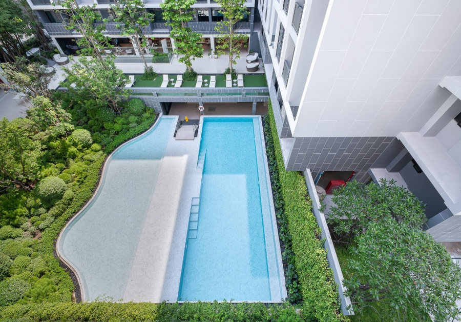 ให้เช่า Condo Dusit D2 Residence Huahin ใกล้ชายหาดหัวหิน แบบ 1 ห้องนอน ชั้น5 วิวสระว่ายน้ำ และสวนสวย ตกแต่งครบ 7