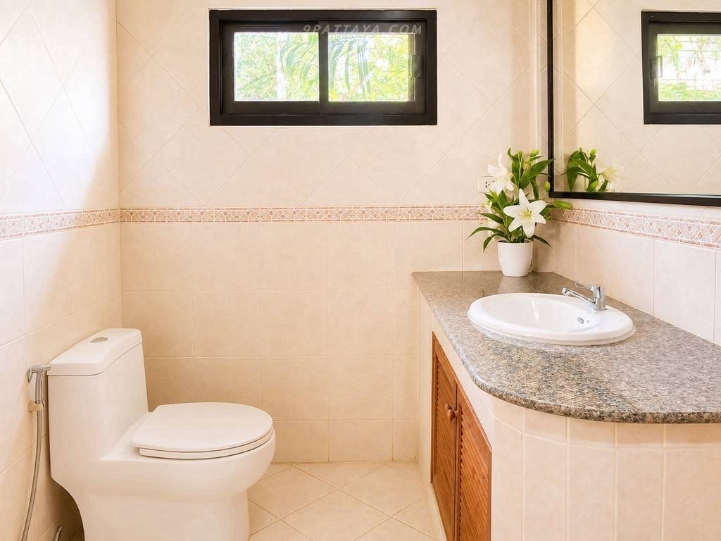 For Rent — Cherry Blossom 1 Pool Villa near Mabprachan Lake Land size: 100 sq.wah• 3 bedrooms• 3 bathrooms• Private swimming pool 3