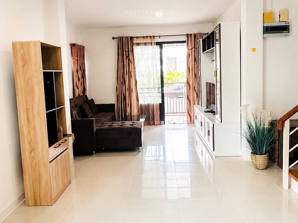 For Rent — Bann Urai Park Ville, Nong Prue Pattaya 3-bedroom house in a quiet village near Mitril Intersection, Nong Prue. Good location 6