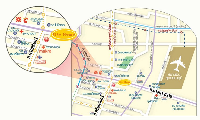 ขายคอนโด ซิตี้โฮม ศรีนครินทร์ ใกล้ MRT ศรีลาซาล 650 เมตร ห้อง 30 ตร.ม 1 ห้องนอน ชั้น9 มีเครื่องซักผ้า ตกแต่งครบ (เจ้าของขายเอง) 11