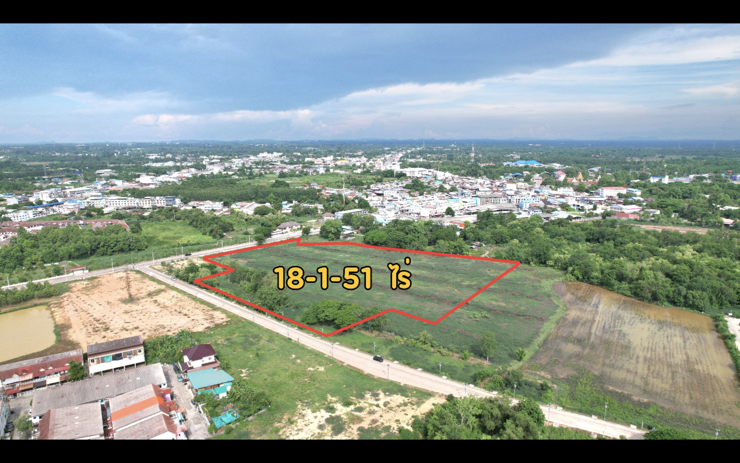 ขายที่ดิน 18 ไร่เศษ ใจกลางพนมสารคาม ผังสีส้ม(ม.6) ติดถนน 2 ด้าน ทำเลหายาก 5