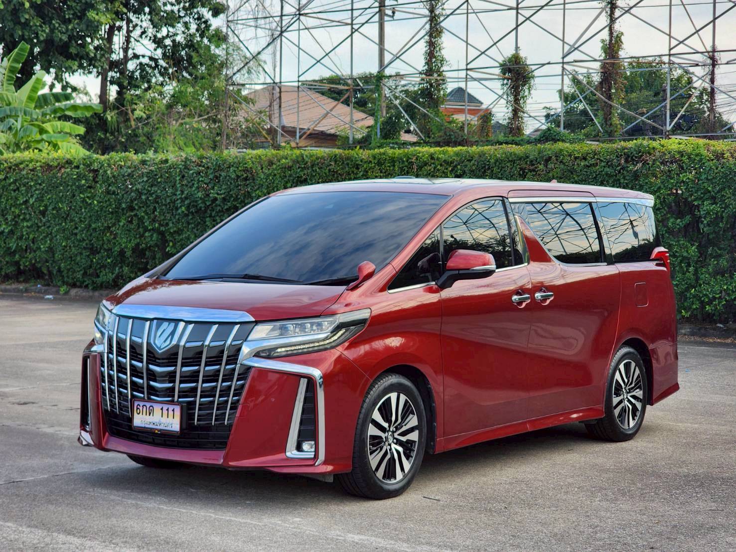 รหัสรถ 67GG552 🚙🚐TOYOTA ALPHARD SC 2019 แท้ วิ่ง 140,000 km. สีแดง ภายในดำ ตัวTOP MULTIMEDIA