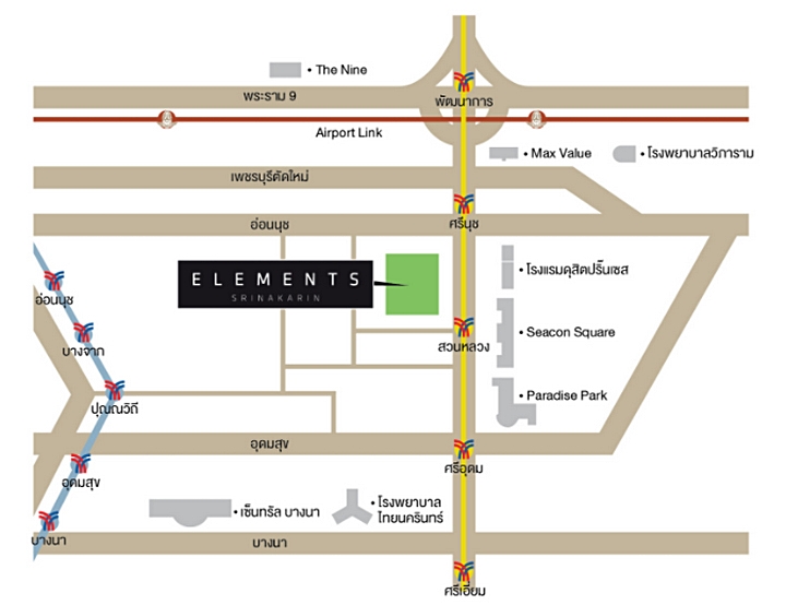Condo Elements Srinakarin 38 ตารางเมตร 1 ห้องนอน ชั้น2 ตึก4 ทิศใต้ ตกแต่งครบ ติดสระว่ายน้ำ 11