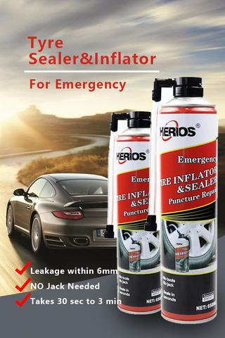 แบรนด์ "HERIOS" Emergency Tire Inflator & Sealer Puncture Repair ความจุ 450 ml. รูปที่ 1