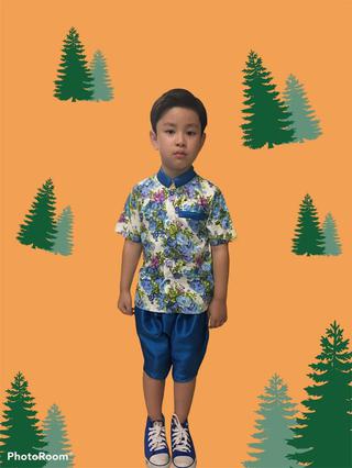 ชุดไทยเด็กชายลายดอกละมุน รูปที่ 3