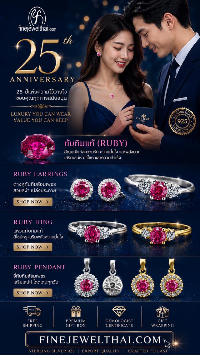 ฉลองครบรอบ25ปี Finejewelthai เครื่องประดับแท้ ลดสูงสุด50%