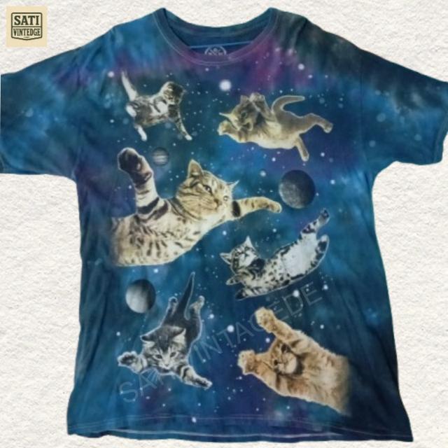 เสื้อวินเทจลายแมวอวกาศ