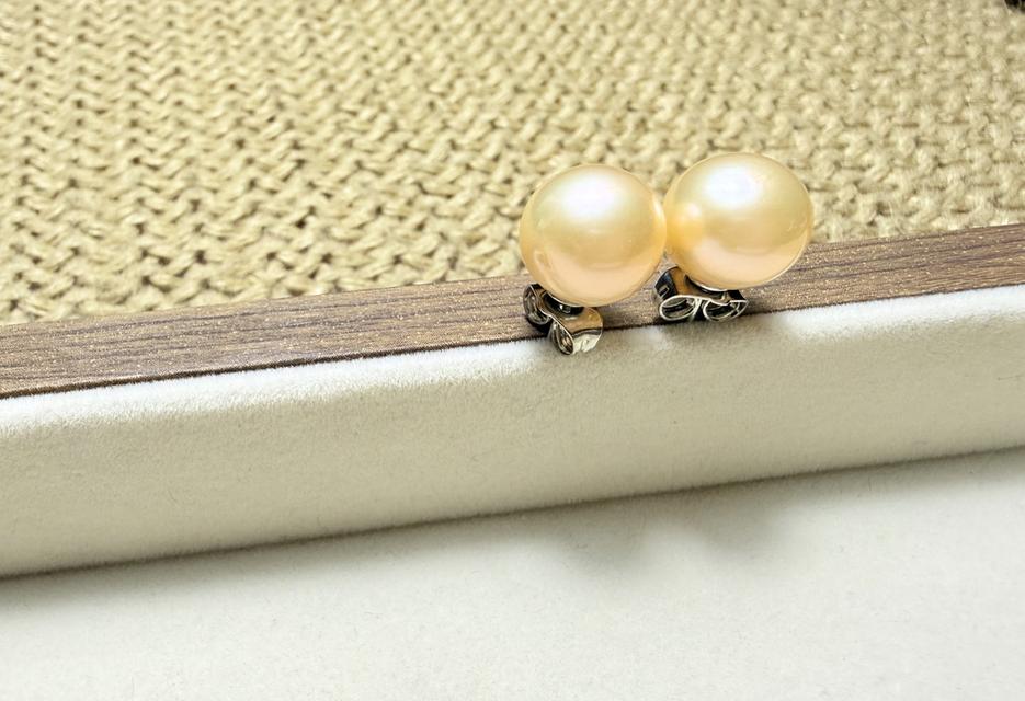 ต่างหูไข่มุกแท้ ทรงกลม ตัวเรือนเงินแท้ รูปที่ 4