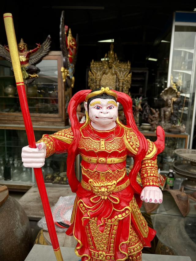 เห้งเจียไม้ เห้งเจียถือกระบอง แกะสลัก เห้งเจียหน้าดุ 9