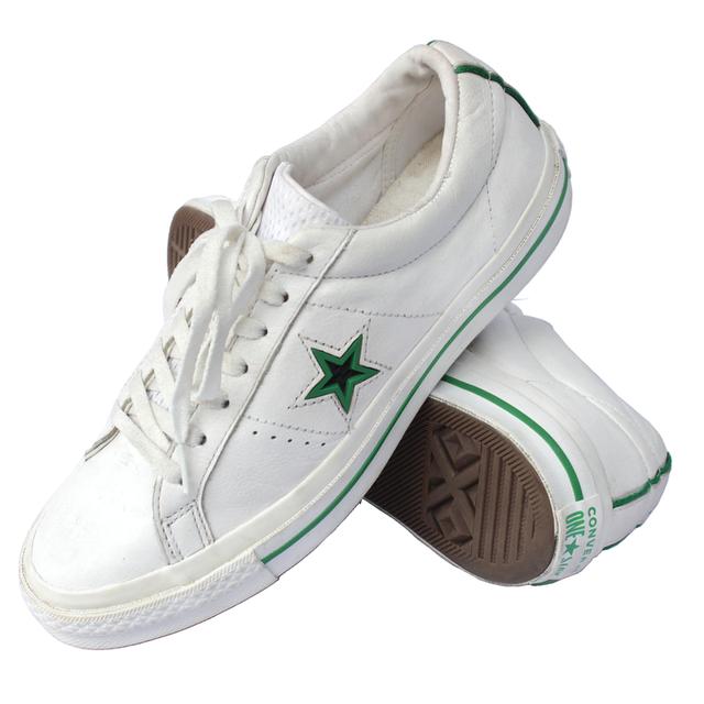 CONVERSE รองเท้าผ้าใบมือสอง สีขาว หนังพียู สภาพสวยๆชิคๆ จัดส่งฟรี!!! เก็บปลายทาง 8