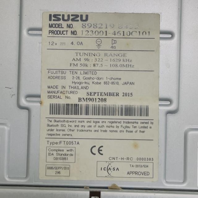 วิทยุติดรถยนต์ แท้ถอดจากรถ ISUSU 2022 3