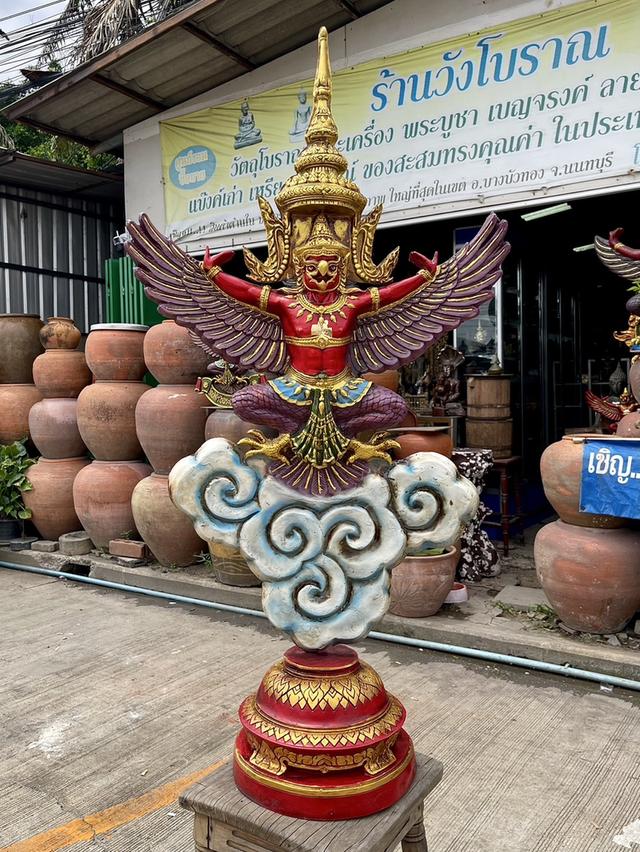 พญาครุฑตั้งโต๊ะบูชา ขนาดกว้างสูง70x130cm รูปหล่อพญาครุฑ
