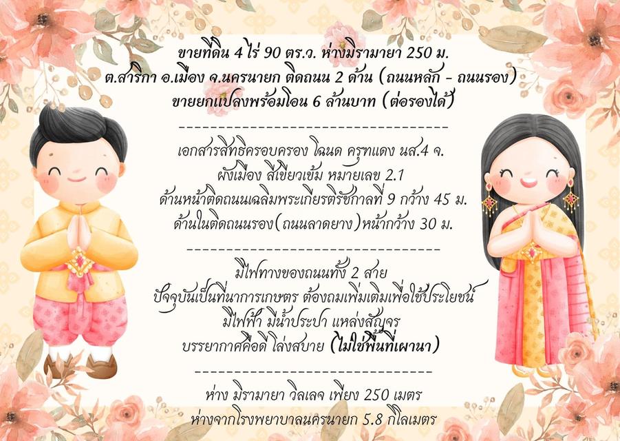 ขายที่ดิน 4 ไร่ ติดถนน 2 ด้าน (ถนนหลวง - ถนนรอง) มีโฉนด ใกล้พูลวิลล่าหรู ขายถูก 20