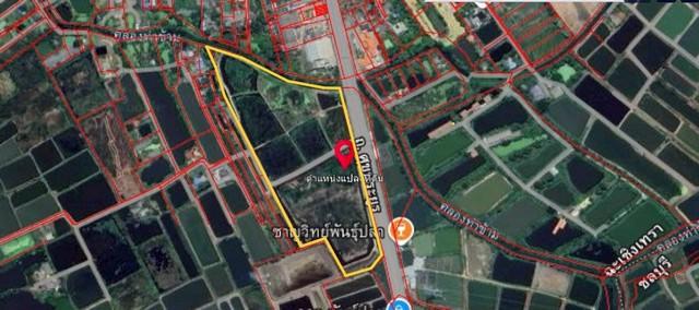 ขายที่ดินเปล่า เนื้อที่รวม 55-3-36 ไร่ ถนนศุขประยูร ตำบลหนองตีนนก อำเภอบ้านโพธิ์ จังหวัดฉะเชิงเทรา 2
