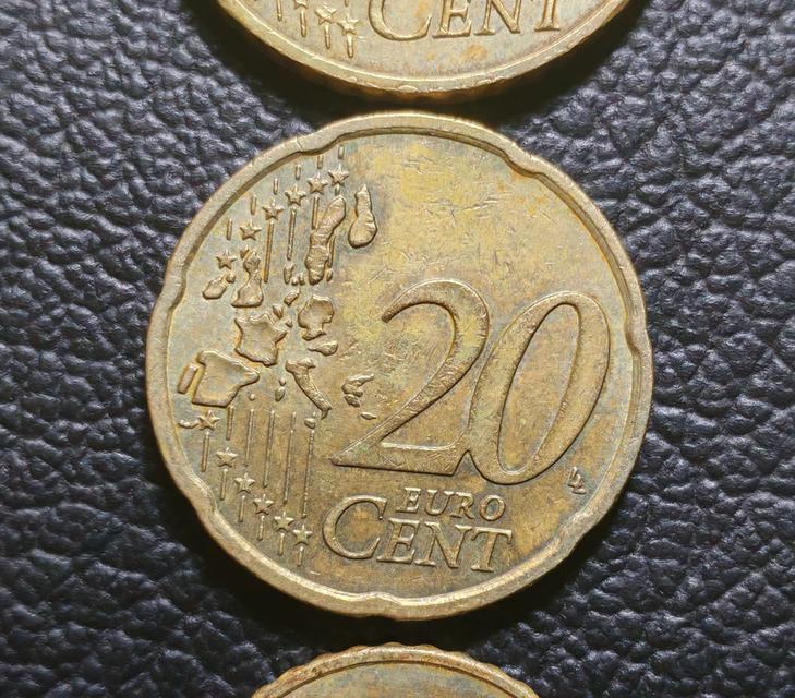 เหรียญ​ยูโร​เซนต์​เยอรมัน,ปี2002, 50,20,10เซนต์​อักษร​ J ทั้ง3เหรียญ​ รูปที่ 7