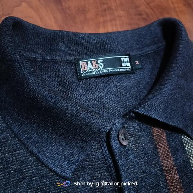 DAKS London "House Check" Panel Knit Polo Shirt รูปย่อยที่ 1