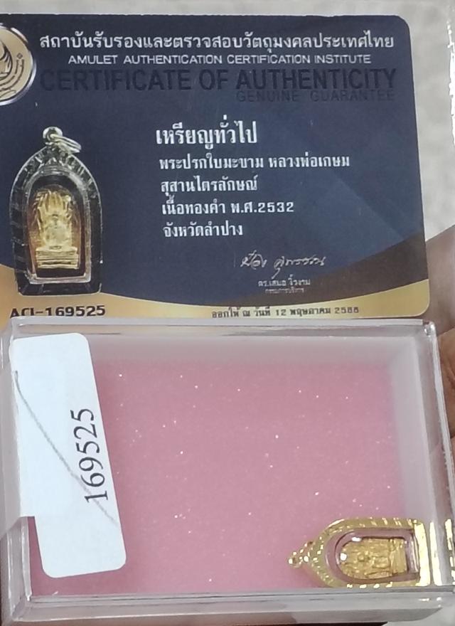 พระปรกซุ้มไผ่หลวงพ่อเกษมเนื้อทองคำ 4