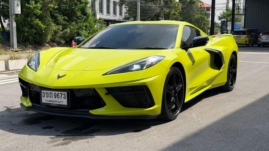 CHEVROLET CORVETTE STINGRAY 6.2 V8 2022 สี Rapid blue wrap เหลือง Option Top สุด มีไฟแนนซ์เหลือ