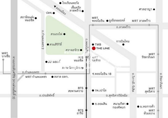 คอนโดมิเนียม เดอะ ไลน์ จตุจักร - หมอชิต 2 นอน 10990000 thb ใกล้กับ MRT จตุจักร, BTS หมอชิต ทำเลดีเยี่ยม 2