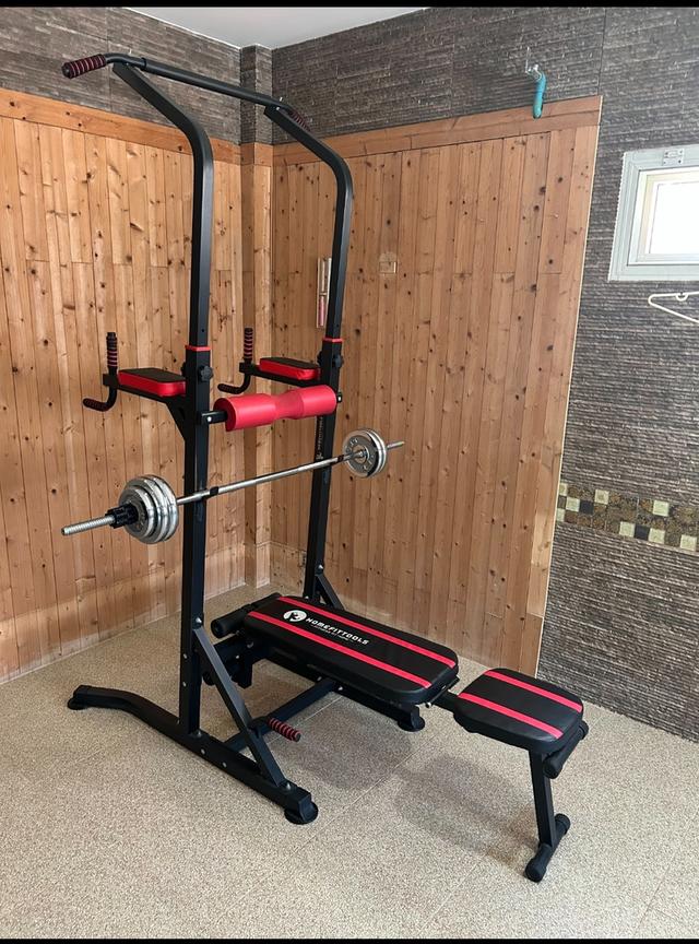 บาร์โหนตั้งพื้นแบบอเนกประสงค์ พร้อมม้านั่ง - Power Tower / Pull-up Station