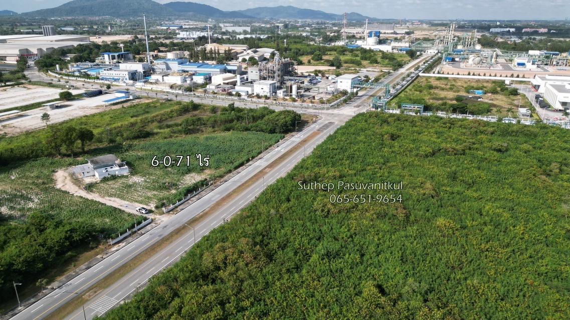 ขายที่ดินผังสีม่วง 6-0-71.4 ไร่ WHA ตะวันออก มาบตาพุด ระยอง ติดถนน 4 เลน ไฟฟ้า 3 เฟสผ่านหน้าแปลง 6