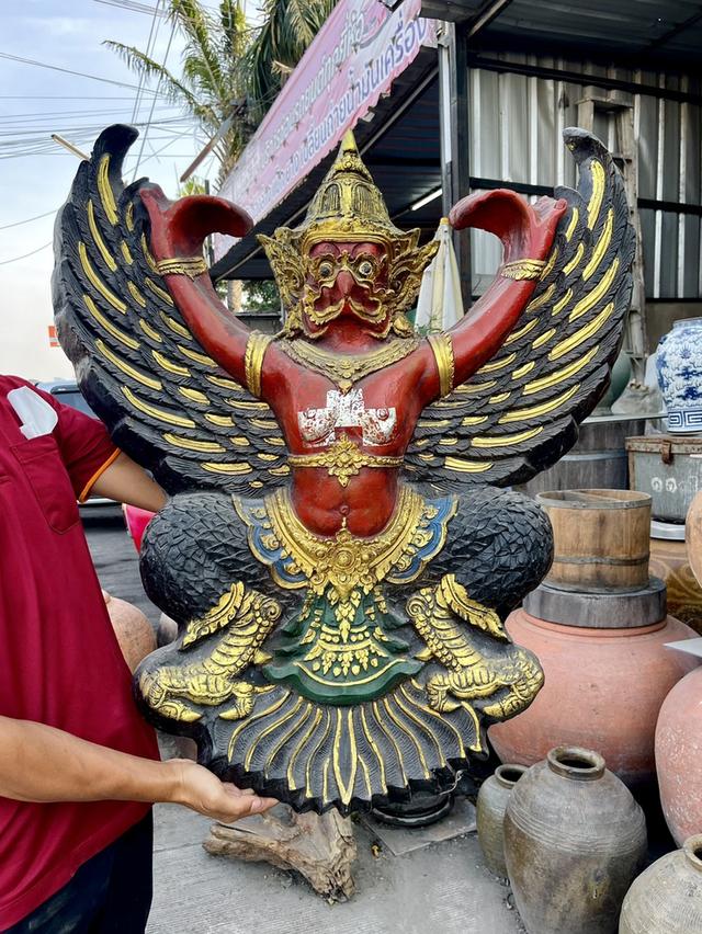 ครุฑศาลเก่า ครุฑหน้าดุ ขนาด80ซม พญาครุฑหน้าศาล 8
