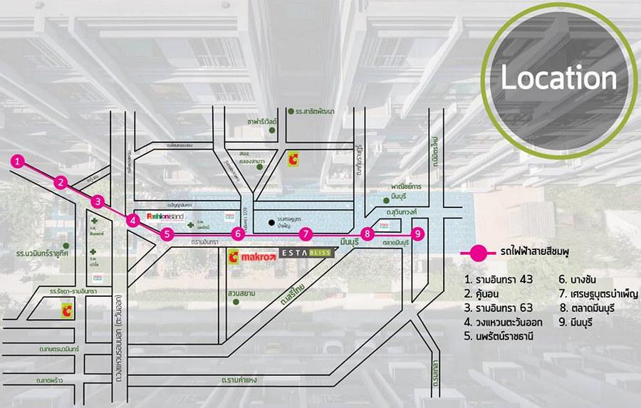 คอนโด เอสต้า บลิซ ใกล้รถไฟฟ้าสีชมพู เศรษฐบุตรบำเพ็ญ มีหลายห้องให้เลือก แบบ 1 และ 2 ห้องนอน ตกแต่งครบ 10
