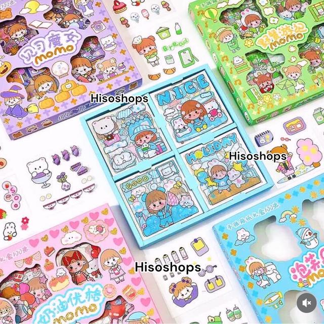 CUTE CARTOON STICKERS สติ๊กเกอร์น่ารักๆ ลายการ์ตูน แบบกล่อง หลายแบบ สำหรับตกแต่งได้อารี่ แต่งสมุดโน๊ต ของใช้ต่างๆกันน้ำ 6