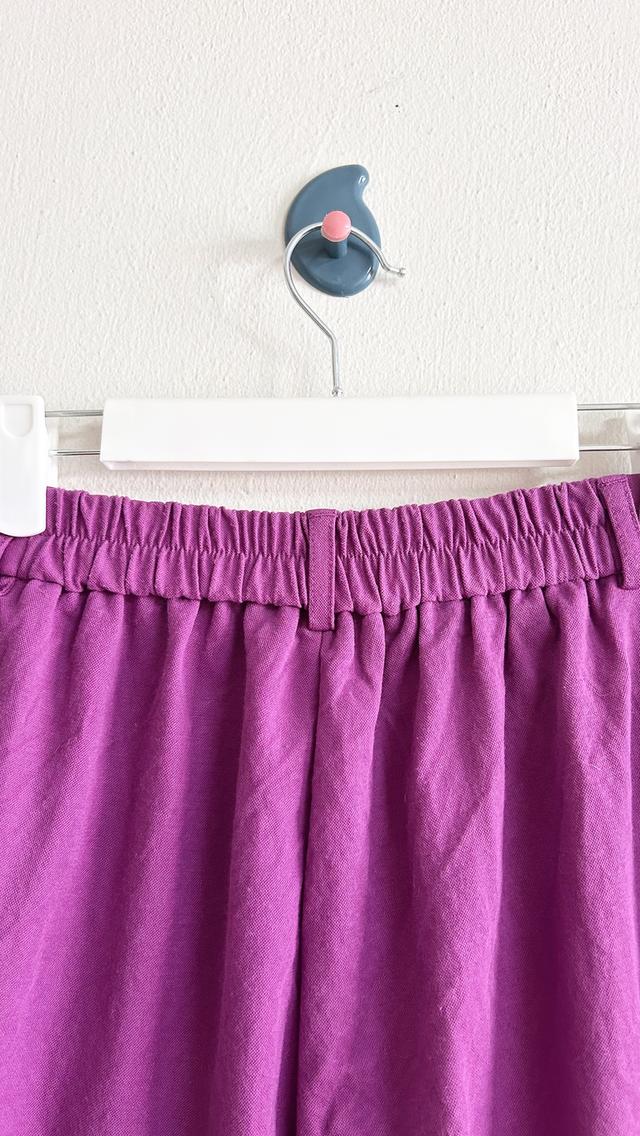 จียูM กางเกงหญิงเอวสูงยืดสีม่วงเข้ม รูปที่ 6