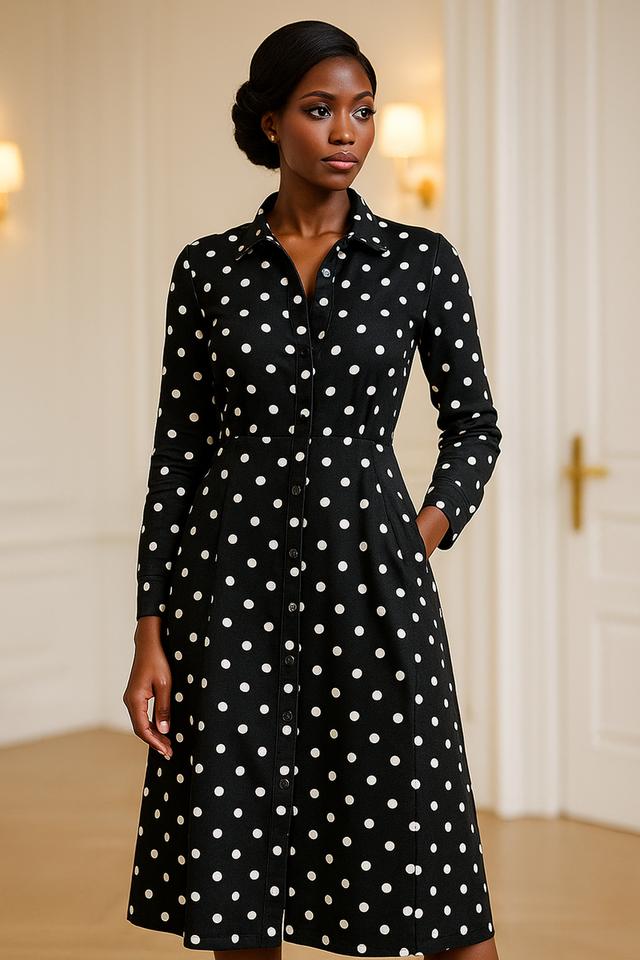 เสื้อคลุมลายจุดวินเทจ เสื้อคลุม Polka Dot Duster Coat_@SP019 2