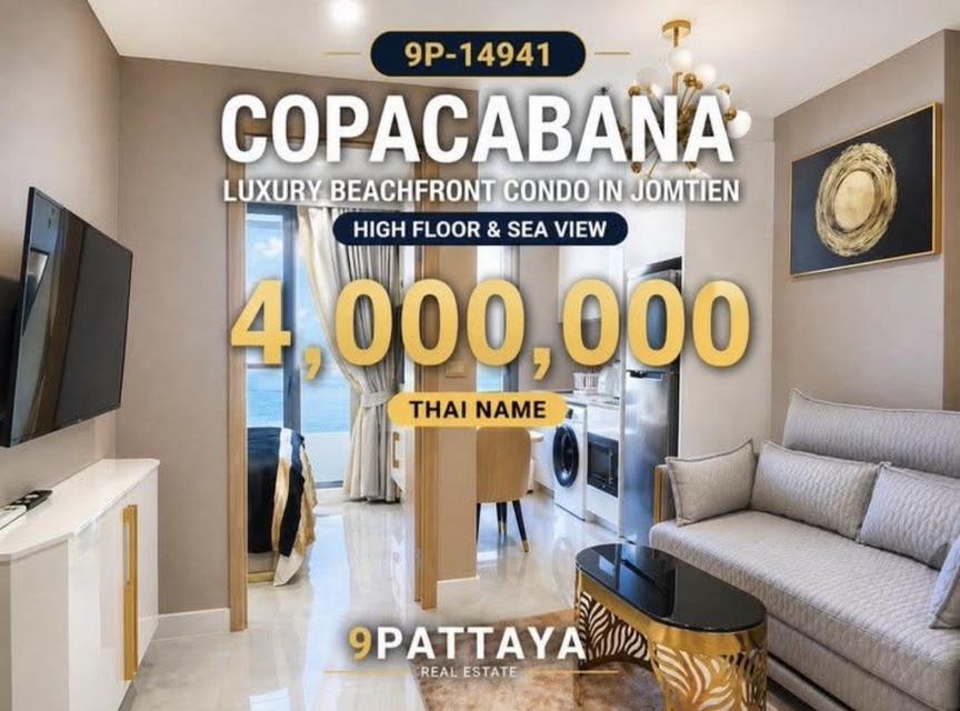 ขาย | Copacabana Beach Jomtien – Rare High Floor Sea View ✨ 1