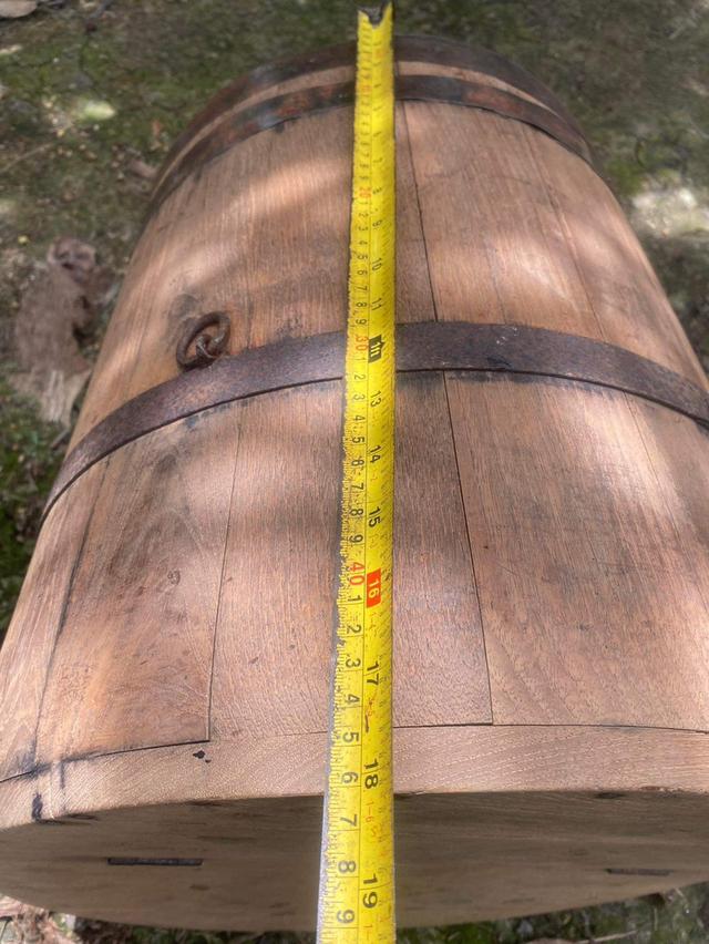 ถังไม้โบราณ มีฝาปิด แบบสพาย ถังไม้ใส่ของแบบโบราณ 11