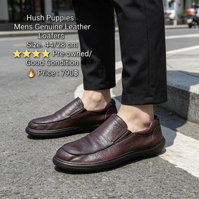 Hush Puppies  Mens Genuine Leather Loafers Size. 44/28 cm⭐⭐⭐⭐ Pre-owned/ Good Condition🔥 Price : 790฿